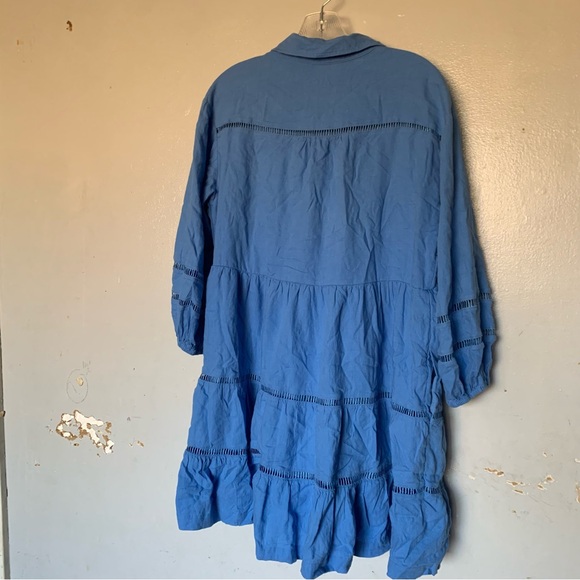 Anthropologie The Bettina Tiered Mini Shirt Dress by Maeve Linen Edition - Picture 12 of 13